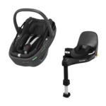 Autostoel Maxi-Cosi Coral Black 360° Essential Black met FamilyFix Pro 360° Slidetech
