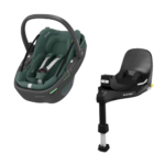 Autostoel Maxi-Cosi Coral 360° Essential Green met FamilyFix Pro 360° Slidetech