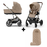 Kinderwagen Cybex Balios S Lux Almond Beige/Beige met Voetenzak