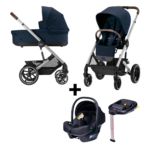 Kinderwagen Cybex Balios S Lux Ocean Blue/Navy Blue - Silver Frame met Autostoel&Base Novi Baby Jewel I-Size