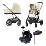 Kinderwagen Cybex Balios S Lux Seashell Beige/Light Beige - Taupe Frame met Autostoel&Base Novi Baby Jewel I-Size