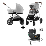 Kinderwagen Cybex Gazelle S Lava Grey/Mid Grey - Silver Frame + Autostoel Jacky Pro 360°&Base