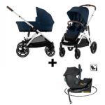 Kinderwagen Cybex Gazelle S Ocean Blue/Navy Blue - Silver Frame + Autostoel Jacky Pro 360°&Base