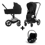 Kinderwagen Cybex Priam Sepia Black/Black met Autostoel Cloud T I-Size Plus