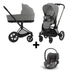 Kinderwagen Cybex Priam Mirage Grey/Dark Grey met Autostoel Cloud T I-Size Plus