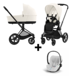 Kinderwagen Cybex Priam Off White/Light Beige met Autostoel Cloud T I-Size Plus