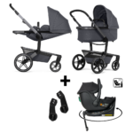 Kinderwagen Joolz Day5 Stone Grey + Autostoel Jacky Pro 360°&Base&Adapterset