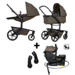 Kinderwagen Joolz Day5 Hazel Brown Special Edition + Autostoel Jacky Pro 360° Dark Taupe&Base&Adapterset