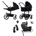 Kinderwagen Joolz Day5 Space Black + Autostoel Jacky Pro 360° Dark Taupe&Base&Adapterset