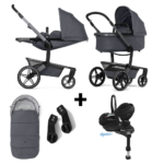 Kinderwagen Joolz Day5 Stone Grey + Autostoel Maxi-Cosi Pebble 360 Pro2 Slide Tech, Base&Accessoires