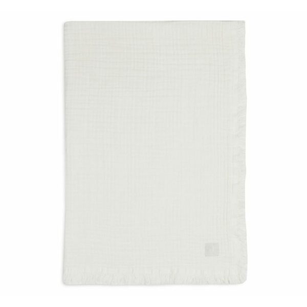 Deken Wieg Jollein 75x100 Muslin Fringe Ivory - Afbeelding 1