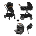 SET | Kinderwagen Nuna Demi Grow Caviar Incl. Autostoel Nuna Pipa Next&Base Nuna 360 System