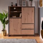 Kast Finori Denver Eiken/Antraciet 2-deurs