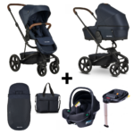 Set | Kinderwagen Easywalker Harvey3 Premium Sapphire Blue + Autostoel Novi Baby® Jewel&Base&Accessoires