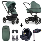 Set | Kinderwagen Easywalker Harvey3 Forest Green + Autostoel Novi Baby® Jewel&Base&Accessoires