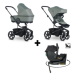 Kinderwagen Easywalker Harvey5 Agave Green + Autostoel Jacky Pro 360°&Base