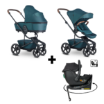 Kinderwagen Easywalker Harvey5 Premium Jade Green + Autostoel Jacky Pro 360°&Base