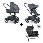 Kinderwagen Easywalker Harvey5 Premium Mineral Grey + Autostoel Jacky Pro 360°&Base