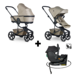 Kinderwagen Easywalker Harvey5 Premium Pearl Taupe + Autostoel Jacky Pro 360°&Base