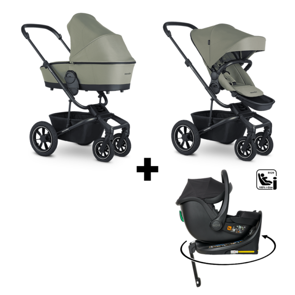 Kinderwagen Easywalker Harvey5 AIR Sage Green Special Edition + Autostoel Jacky Pro 360°&Base - Afbeelding 1
