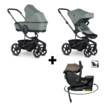 Kinderwagen Easywalker Harvey5 Agave Green + Autostoel Jacky Pro 360° Dark Taupe&Base