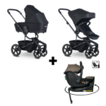 Kinderwagen Easywalker Harvey5 Midnight Black + Autostoel Jacky Pro 360° Dark Taupe&Base