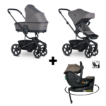 Kinderwagen Easywalker Harvey5 Pebble Grey + Autostoel Jacky Pro 360° Dark Taupe&Base