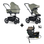 Kinderwagen Easywalker Harvey5 AIR Sage Green Special Edition + Autostoel Jacky Pro 360° Dark Taupe&Base