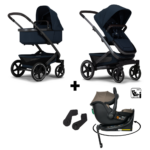 Kinderwagen Joolz Geo³ Navy Blue + Autostoel Jacky Pro 360° Dark Taupe&Base&Adapterset