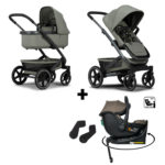 Kinderwagen Joolz Geo³ Sage Green + Autostoel Jacky Pro 360° Dark Taupe&Base&Adapterset