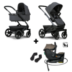 Kinderwagen Joolz Geo³ Stone Grey + Autostoel Jacky Pro 360° Dark Taupe&Base&Adapterset