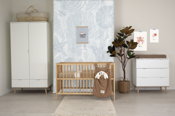 Babykamer Finori Göteborg Wit/Naturel 2-deurskast - Afbeelding 1