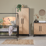 Babykamer Venice Fishbone Black + Ledikant Basic House Black