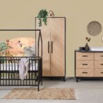 Babykamer Venice Fishbone Luxe Black met Ledikant Basic House Black