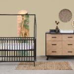 Babykamer Venice Fishbone Luxe Black (Ledikant Basic House Black + Commode)