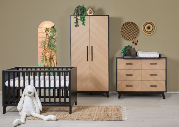 Babykamer Venice Fishbone Luxe Black - Afbeelding 1