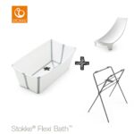 Set | Stokke® Flexi Bath® White met Badstandaard + Gratis Newborn Support