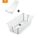 Bad Opvouwbaar Stokke® Flexi Bath® XL Bundle Transparant Green + Gratis Newbornsupport