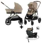 Kinderwagen Cybex Gazelle S Almond Beige/Beige + Autostoel Jacky Pro 360° Dark Taupe&Base