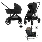 Kinderwagen Cybex Gazelle S Moon Black/Black - Black Frame + Autostoel Jacky Pro 360° Dark Taupe&Base