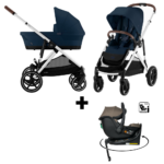 Kinderwagen Cybex Gazelle S Ocean Blue/Navy Blue - Silver Frame + Autostoel Jacky Pro 360° Dark Taupe&Base