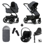 Kinderwagen Joolz Geo³ Stone Grey + Autostoel Cloud T, Base&Accessoires
