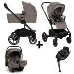 Kinderwagen Nuna MIXX Next Granite Black + Autostoel Nuna PIPA Next Granite Black&Base Nuna 360 System