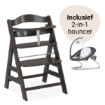 Kinderstoel Hauck Alpha+ Charcoal met 2-in-1 Bouncer