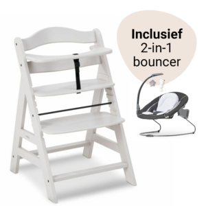 Kinderstoel Hauck Alpha+ B Creme met 2-in-1 Bouncer