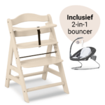 Kinderstoel Hauck Alpha+ B Vanilla met  2-in-1 Bouncer