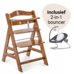Kinderstoel Hauck Alpha+ B Walnut met 2-in-1 Bouncer