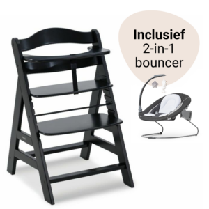 Kinderstoel Hauck Alpha+ B Black met 2-in-1 Bouncer