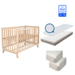 SET | Ledikant Florence Classic Open 60x120 incl Matras, Airgosafe Topper&Hoeslakens