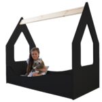Peuterbed Top Beds House 70x140 Incl. Matras Zwart